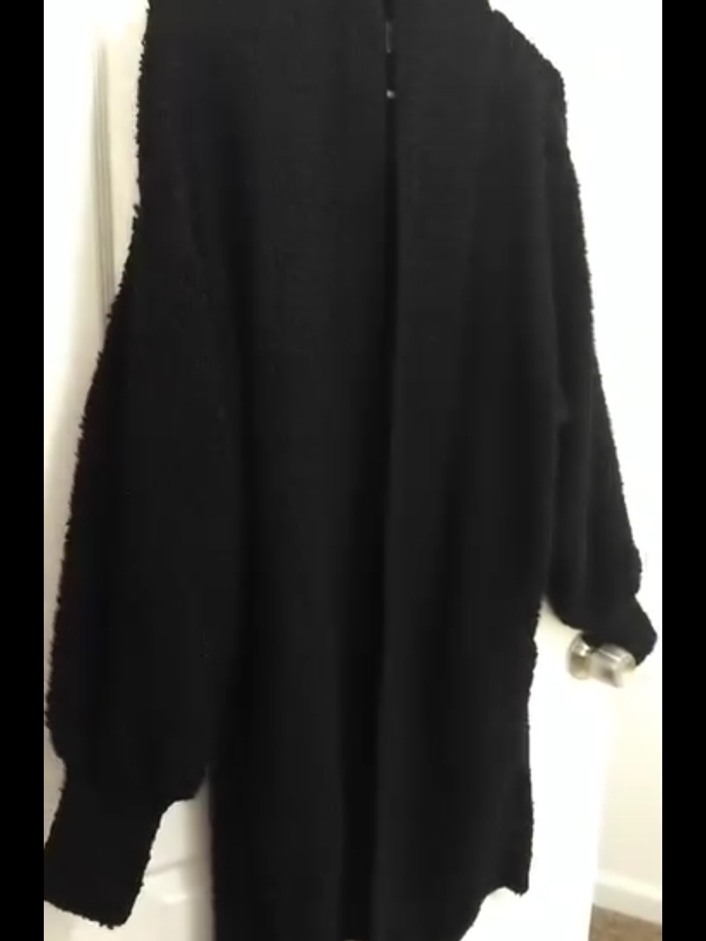 Silvercord Jeans Black Open-Front Cozy Cardigan